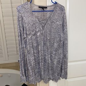 White House Black Market metallic silver top
